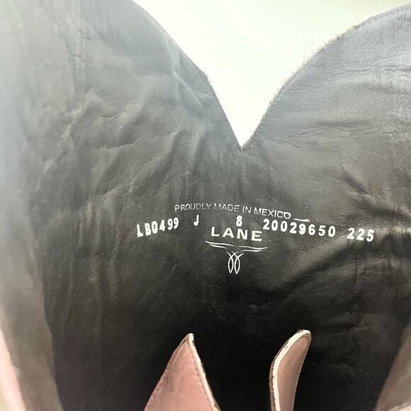 Lane LEXINGTON Over the Knee Womens Cowboy Boots 8 Pink Western Cowgirl Lace Up - Picture 13 of 13